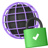 technological globe protected icon
